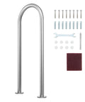 Premium Aluminum Dock Boarding Handrail And Swimming Pool Railing With Rustproof Base Plate For Decks And Boats Giving Tough As Nails Support And Slick Anodized Build For Real Deal Waterfront Safety Measuring Thirty Six Inches Long with installation accessories