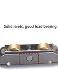 Heavy Duty Double Groove Sliding Door Window Pulley Roller featuring solid rivets and waterproof copper wheels for durability.