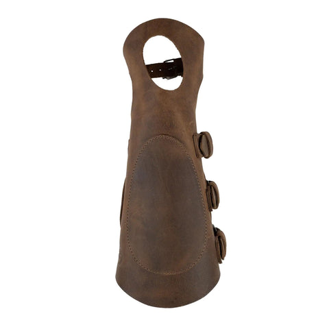 Archery Bracer With Thumb Slot And Adjustable Buckle Straps, Full Grain Leather Forearm Protector For Knights, Handmade Bourbon Brown