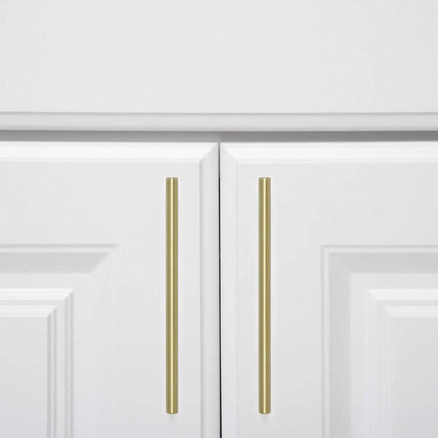 Golden Champagne Euro Bar Cabinet Handle 3/8 Inch Diameter 7-3/8 Inch Length 5 Inch Hole Center 1-3/8 Inch Projection 25 Pack outdoor view