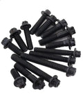 Kickass Heavy Duty Flanged Head Torx Bolts M5 M6 Hexagon Grade 12.9 Black Zinc Fastener Kit showing multiple screws with flanged heads.