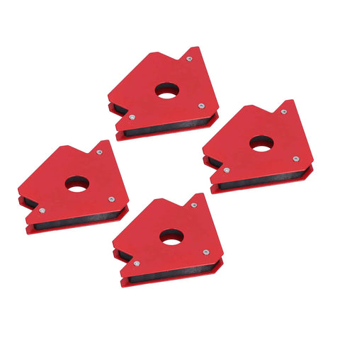 Heavy Duty 4 Pack Welding Positioner With 25 Lb Magnetic Hold For Multi Angle Soldering Assembly And Pipe Installation At 45 90 135 Degrees, red magnetic holders.