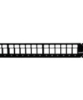 24-Port QuickPort Patch Panel 1U Rackmount With Rear Cable Management Bar Black Metal Build Fits 19-Inch Racks