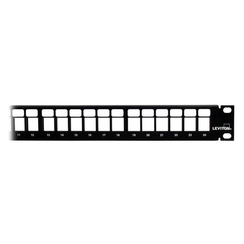 24-Port QuickPort Patch Panel 1U Rackmount With Rear Cable Management Bar Black Metal Build Fits 19-Inch Racks