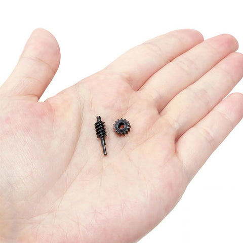 Helical Axle Gear Set For 1 By 30 RC Crawler 14T Hardened Steel Worm And Spur Gears Dual Pack with hand for size reference