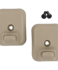 Drop In Sun Visor Clip Retainer Holder With Screws Camel Tan For Ford F150 2009 2014 Driver And Passenger Side Visor Panel Replacement Mount AL3Z-1504132-AB Compatible Visor Mount Accessories, showing two retainer clips and screws.