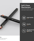 Concealed Sliding Barn Door Hardware Kit With Soft Close Mechanism And Invisible Floor Track in aluminum, 32-inch rail