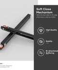 38 Inch Concealed Sliding Barn Door Hardware With Soft Close System Aluminum Track components on display