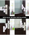Kid Proof Door Lock For Cabinets And Refrigerators Easy To Use White Plastic Lever Lock That Keeps Curious Little Ones Safe