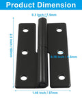 2 Pack 2.5 Inch Black Right Off Hinge Heavy Duty Iron Hinge For Indoor Outdoor Doors And Cabinets Built To Withstand Humidity Weather And Daily Wear Sleek Durable Finish For Long Lasting Use, black iron hinge dimension view