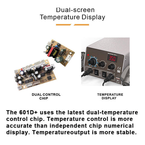 Dual-screen Temperature Display of LCD Display Hot Air Rework Station Workhorse With Adjustable Temperature Desoldering Gun