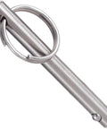 316 Stainless Steel Quick Release Pin with spring-loaded ball tip for Bimini tops, 5/16 inch diameter, 2.42 inch usable length.