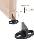 Four Pack Black T Shape Barn Door Floor Guides for Sliding Doors Bottom Track Hardware prevent door swing and ensure smooth running