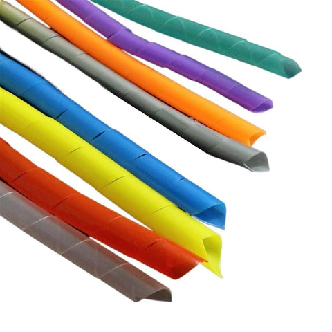 Multicolored Red Spiral Cable Protection Sleeve 6mm ID Wire Wrap Organizer Tube 10 Meter Cable Sheath Variety