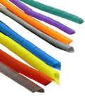 Colorful spiral cable tidy sleeves for 6mm and 10mm wires, durable cord management band tube winding and hose wraps in orange