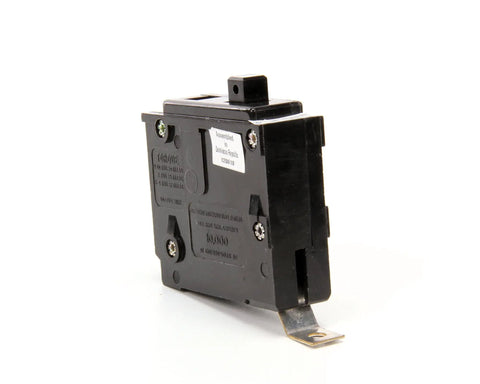 Close-up of CH BAB1020 20A Quick Lag Bolt-On 1 Pole Circuit Breaker For 120/240V Black with side view details