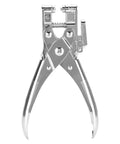 Front view of Metal Handheld All In One Hole Puncher With Retainer for office and home use, featuring adjustable depth settings.
