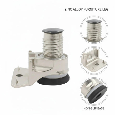 Adjustable Cabinet Foot For Leveling Wardrobes And Cabinets On Uneven Floors, zinc alloy furniture leg with non-slip base