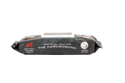 Flat pack of Heavy Duty Cleaning Wipes For Paint Prep And Degreasing, 45 count, eco friendly and unscented, ideal for jobsites.