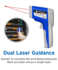 Non Contact Infrared Thermometer With Dual Laser For Objects, Adjustable Emissivity, 12 To 1 Distance To Spot, Measures -50C To 550C (58F To 1022F), Standard Size, Blue And Gray, Not For Human Use, Quick Read For Home DIY Or Shop, dual-laser guidance