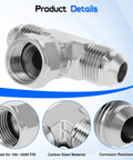 Heavy Duty Hydraulic Tee Fittings Three Eighths JIC Male To Male And Three Eighths JIC Female Swivel 360 Degree Rotating End Carbon Steel 37 Degree Flare SAE J514 Tee Connector Two Pack, carbon steel