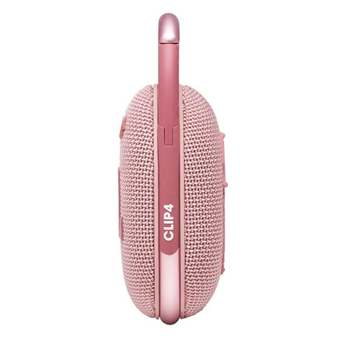 Side view of Clip 4 Portable Bluetooth Speaker With Carabiner IP67 Waterproof Dustproof 10 Hours Of Playtime Booming Sound in pink