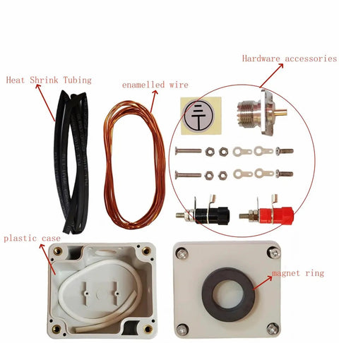 DIY HAM Antenna Balun Kit For HF Shortwave 1 To 1, 1 To 4 And 1 To 9 Unun Baluns showing components like wiring and case