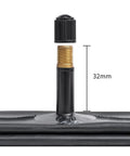 Close-up of Schrader valve AV32mm on Beefy Fat Bike Inner Tubes 24 X 2.5 To 3.0 With Butyl Rubber Heavy Duty 2-Pack.