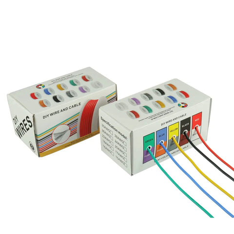 16 AWG Flexible Silicone Wire Hookup Kit With Heat Shrink Tubing Multicolor 13.12 Ft per Color Boxes
