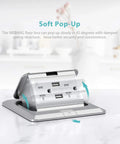 Pop Up Floor Outlet Box With 20 Amp Tamper Resistant USB Receptacle Stainless Steel Floor Box Cover shown on marble countertop