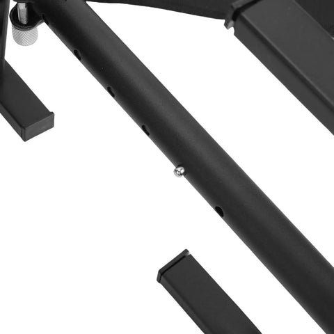 Close-up of Garden Kneeler Seat with 2 Tool Pouches, adjustable carbon steel frame and black foldable bench component.