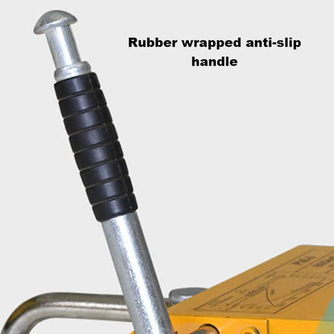 Built Like A Tank Permanent Magnetic Lifter With Quick Release Lever handle with rubber wrapped anti-slip grip for safety.