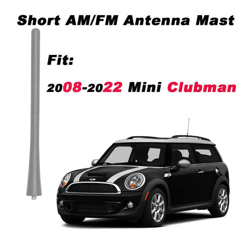 BMW Mini Cooper 7 Inch Antenna Mast Replacement Direct Fit Short Roof Rear Antenna Black Flexible Rubber Easy Install