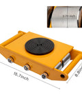 Beefed Up Heavy Duty Machinery Moving Skate With 360 Degree Rotation 8 Ton Capacity 17600 Lbs Machine Dolly Skate, yellow with rollers