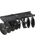 Tow Behind Sleeve Hitch Disc Harrow Garden Cultivator For Tractor With 39 Inch Working Width And 11 Inch Discs Black Steel Attachment