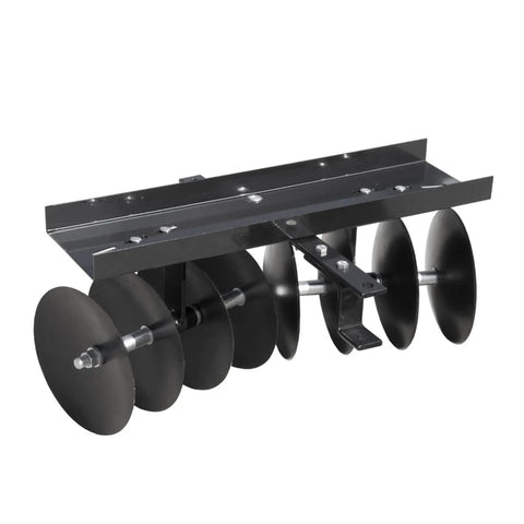 Tow Behind Sleeve Hitch Disc Harrow Garden Cultivator For Tractor With 39 Inch Working Width And 11 Inch Discs Black Steel Attachment