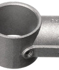 Smooth Brushed Aluminum Cross Brace Fitting Slaps Together Quick To Keep Your Custom Table Tops Dead Flat With Zero Shake By Bridging Your Heavy Duty One Five Eighth Inch Legs Straight To Crossbars, gray die cast aluminum connector.