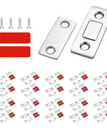 20 Pack Ultra Thin Magnetic Cabinet Door Catches With Double Sided Tape And Screws on white background