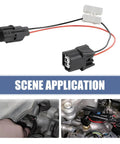 VCM Control Module Wiring Harness Kit With Four Resistors Plug And Play Line Socket For Gas Saver Performance Harness Accessories For Honda Accord Pilot Odyssey Black, showing wiring harness plug and installed scenes.
