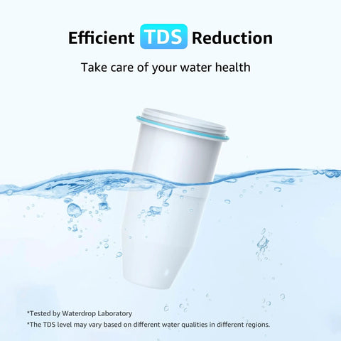 Water Filter Replacement Pack For ZeroWater Pitchers And Dispensers Reduces TDS And Chlorine Mercury And Lead NSF ANSI 372 Certified Pack Of 3 Go To High Quality Filters For Fresh Clean Tasting Water submerged in water.