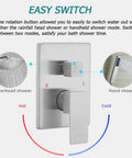 Easy switch mechanism for Shower System Brushed Nickel Rainfall Set For Wall Mounted Installation with hot and cold controls