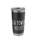 Rocketry Nerds Stainless Steel Insulated Tumbler For Engineers And STEM Buffs, durable black travel mug with text design