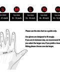 Size chart showing palm width for ANSI A4 Cut Resistant Work Gloves For Men With Micro Nitrile Coated Palms, sizes S to XXL