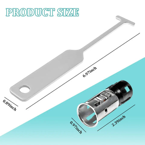 Product size diagram of Car Cigarette Lighter Socket Replacement Kit With Removal Tool Vehicle Power Outlet Adapter