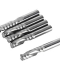5Pcs 6mm Shank Tungsten Carbide Single Flute End Mills Spiral CNC Milling Bits For Acrylic PVC MDF Pro Grade