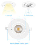 Ultra Slim 4 Inch Recessed LED Downlights With Adjustable Eyeball Gimbal And Junction Box 9W 750 Lumens Dimmable ETL Listed
