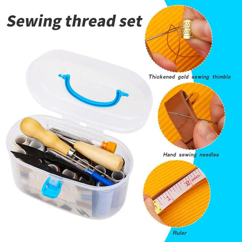 Pro Grade Heavy Duty Upholstery Repair Kit With Leather Sewing Thread Big Eye Needles And Sewing Awl 43 Piece DIY Craft Pack