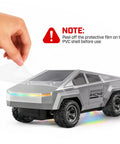 Hand peeling protective film on silver All Terrain 1/24 Scale Remote Control Pickup RC Truck with PVC body for Boys and Girls
