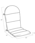 Outdoor Foam Adirondack Cushion For Chairs, 21.5 W X 50 L X 2.5 D, Water Repellent And Fade Resistant, sketched design
