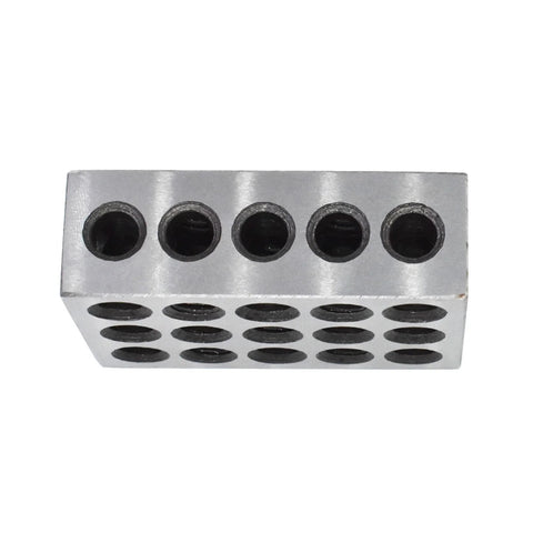 TINVHY 5-piece precision 1-2-3 block set, hardened steel with 23 holes